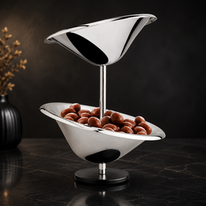 Exhibidor de Chocolate Metálico Giratorio, Decorativo para Escritorio, Soporte para Dulces y Galletas, Diseño de 2 Niveles - Product Image 1