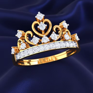 แหวนแต่งงานรูปหัวใจคริสตัลสีทองสำหรับผู้หญิง - Product Image 4