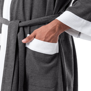 Peignoirs à manches longues pour hommes RABUSH SPORTS avec poches, 100 % coton, absorbants, vêtements de nuit décontractés d'été - Prix de gros - Product Image 5