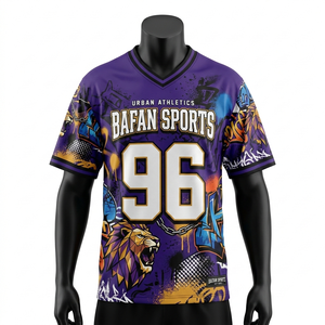 Maillot de football pour homme 180 GSM en micro-mesh polyester violet, or, noir, impression par sublimation, maillot de football personnalisé pour homme - Product Image 1