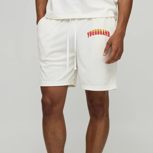 YOURBRAND Shorts Bermuda en Coton Blanc pour Hommes avec Logo Brodé et Cordon de Serrage, Shorts de Sport Décontractés - Product Image 3