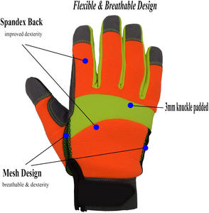 Durable Professional Hi Vis <b>Gloves</b> With Breathable Mesh Fabric And Anti Fatigue Comfort System For Extended <b>Work</b> - Product Image 6