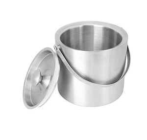 Cubo de hielo de acero inoxidable de doble capa, engrosado, el mejor diseño, cubo de hielo de acero para barra fría y vino - Product Image 3