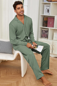 <b>Mens</b> Winter <b>Pajama</b> <b>Set</b> Warm Soft Fleece Feel Sleepwear Long Sleeve Night Suit Comfortable Home Lounge Clothing <b>For</b> Cold - Product Image 6