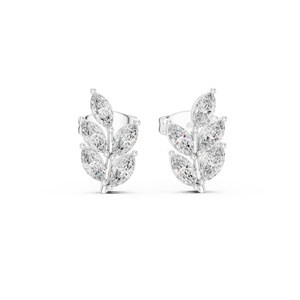 Boucles d'oreilles élégantes en forme de feuille avec diamants de laboratoire taille marquise certifiés GRA, bijoux pour femmes au prix le plus bas - Product Image 1