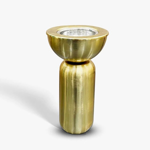 Sofisticado Quemador de Incienso de Metal con Acabado Dorado Cepillado, Diseño Minimalista de Pilar para Fragancia de Lujo en el Hogar y Decoración de Mesa - Product Image 6