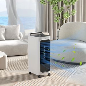 Refroidisseur d'air de pièce 100W à économie d'énergie avec télécommande, minuterie, humidificateur oscillant et blocs de glace pour garages, prise UK - Product Image 2