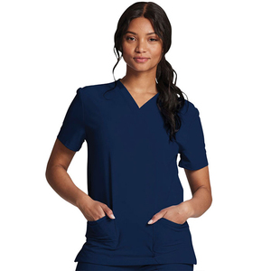 Nouveau design – Haut d'allaitement confortable à col en V pour femme, avec deux poches, en jersey uni – Vente en gros - Product Image 1