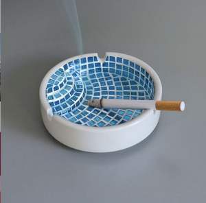 Cenicero de sobremesa, cenicero para escritorio de oficina, cenicero para salón, cenicero para restaurante, cenicero de cerámica negra, cenicero resistente al calor - Product Image 4