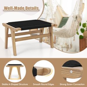 Poggiapiedi in Legno per Soggiorno, Eleganti Sgabelli e Pouf per Comfort e Stile - Product Image 6