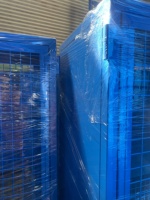 Cage à palettes industrielle en treillis métallique verrouillable, thermolaquée, robuste, empilable, ventilée, anti-corrosion, pour stockage en entrepôt