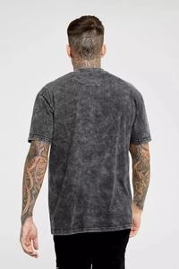 Camiseta con efecto acid wash para hombre, 100% algodón, alta calidad, transpirable, estilo veraniego, hombros caídos. - Product Image 2