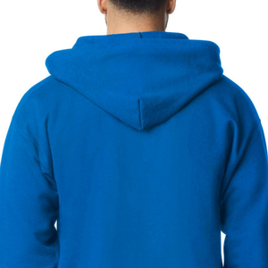 เสื้อฮู้ดซิปเต็มตัวสำหรับผู้ชาย สีรอยัล ผ้าคอตตอนผสมพรีเมียม สไตล์ลำลอง อุ่นสบาย รับสกรีนโลโก้ - Product Image 4