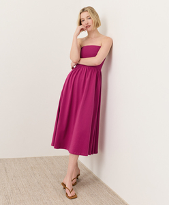 Robe décontractée pour femmes, design tendance, coupe ample, style estival, robe sans bretelles, robe élégante sans bretelles, robe mi-longue sans bretelles - Product Image 1