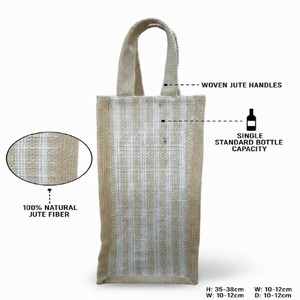 Sac en jute pour bouteille de 500 ml, sac en jute pour bouteille unique avec impression numérique pour activités promotionnelles et voyages - Product Image 1