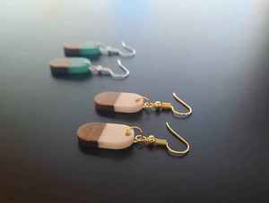 Wooden Drop Earrings Contemporary Jewelry Designer Earrings Stylish Accessories Gift For Her Creative <b>Resin</b> Premium <b>Resin</b> <b>Crafts</b> - Product Image 1