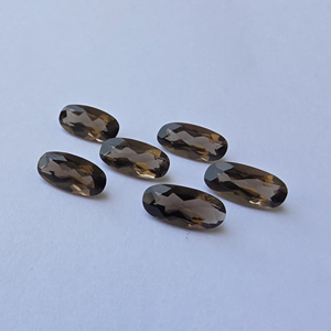 Quartz fumé naturel, taille facetée, grande forme ovale, calibré, qualité AAA+, pierre précieuse pour la fabrication de bijoux - Product Image 3