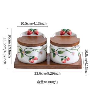 Vajilla de Cerámica Esmaltada con Diseño de Fresas en Relieve, Pintada a Mano, Reutilizable, Ecológica y de Alta Calidad, para Uso Doméstico, Regalo para Fiestas - Product Image 5