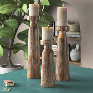 Candelabro de Metal con Acabado Envejecido, Portavelas Tallado Vintage, Centro de Mesa Rústico para Mesa de Granja, Artesanía Rústica - Product Image 6