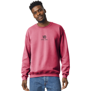 Sudadera de cuello redondo para hombre, color rojo escarlata, de felpa, informal, cálida, mezcla de algodón, lisa, con logotipo personalizado - Product Image 2