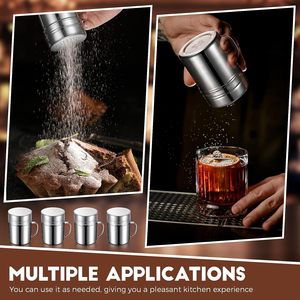 Wholesale Custom Logo Stainless Steel Dredges <b>Salt</b> Sugar Spice Pepper <b>Shaker</b> Kitchen Tool Supplies Metal Material - Product Image 3