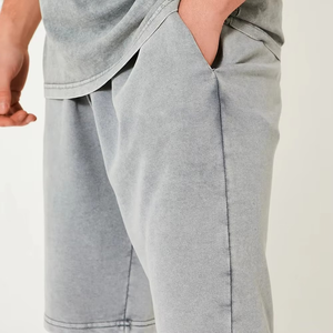 Ensemble deux pièces décontracté pour couple : T-shirt d'été à manches courtes 100 % coton et short à ourlet roulé, personnalisable avec logo, grandes tailles pour hommes - Product Image 5