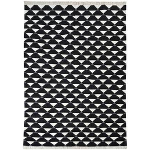Tapis Dhurrie en coton à texture plate Design géométrique Résistant aux taches Style moderne antibactérien pour les zones à fort trafic - Product Image 3