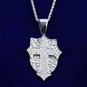 Colgante de Cruz Chapado en Plata 925, Estilo Hip Hop, Joyería Unisex para Aniversario - Product Image 1