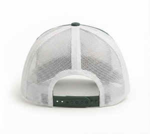 Forest Green Trucker <b>Hat</b> White Mesh Back <b>Navy</b> Curved Visor Raised Embroidered Logo Adjustable Baseball Cap Custom Casual Outdoor - Product Image 6