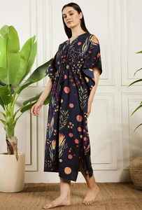 Robe kaftan en coton indien faite à la main, kimono de plage, robe bohème maxi pour les vacances et les moments de détente - Product Image 2