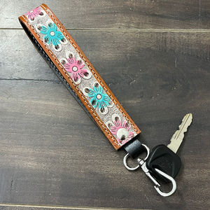 พวงกุญแจหนังวัวแท้ทำมือแบบกำหนดเอง สายคล้องมือสำหรับกระเป๋าสตางค์ กระเป๋าถือ คลัทช์ สายคล้องโทรศัพท์มือถือ - Product Image 4