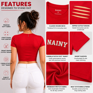 Women Hollow Out <b>Crop</b> <b>Top</b> Summer Streetwear Slim Fit Short Sleeve Fashion Party Club T Shirt - Product Image 3
