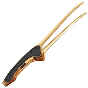 Pinces à barbecue en acier inoxydable, antidérapantes, faciles à nettoyer, réutilisables, ustensiles de cuisine pour servir les aliments, pour le camping, avec poignée antidérapante noire - Product Image 1