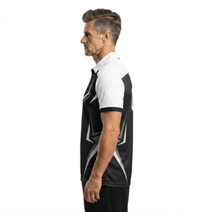 Maillot de cricket personnalisé sublimé pour hommes, maillot de cricket respirant en polyester pour hommes, maillot de cricket à col rabattu pour hommes - Product Image 3
