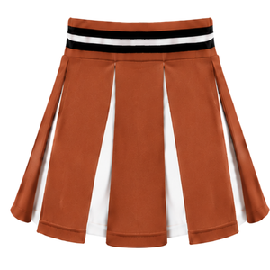 Ensemble d'uniforme de cheerleading Orange Cuivre : Jupe plissée et crop top pour performance d'équipe, compétition de danse, tenue de sport athlétique - Product Image 6