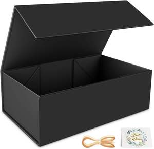 Custom Black Matte Luxury Paperboard Apparel Packaging <b>Box</b> with Ribbon & Magnetic Packaging - Product Image 5