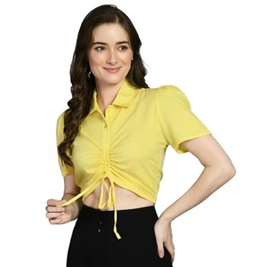 Women Western Wear Stylish Short <b>Top</b> Casual Fashion Outfit Daily Wear <b>Top</b> - Product Image 1
