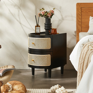 Table de chevet en bois à 2 tiroirs au design moderne pour chambre à coucher ou salle à manger, idéale pour la maison ou l'hôtel - Product Image 5