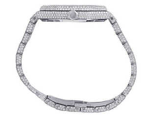 BOJ A.P. Reloj de Lujo para Hombre con Esfera de Diamantes Negros, Movimiento de Cuarzo, Diamantes VVS, Moissanita, Aleación de Acero Inoxidable, Correa de Acero Inoxidable, Precio Bajo - Product Image 4