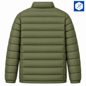 SOMBRERO SPORTS Chaqueta Acolchada Impermeable y Cortavientos para Hombre, Color Verde Oliva, Cuello Alto, Cierre de Cremallera, Estilo Casual para Invierno - Product Image 2