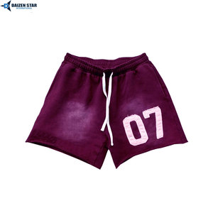 Shorts mi-longs en molleton de coton personnalisés pour hommes, couleur unie, séchage rapide, respirants, écologiques, avec cordon de serrage, broderie, décontractés, marque privée - Product Image 4