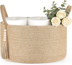 <b>Cheap</b> Rate Jute Storage <b>Basket</b> with Handles Eco Friendly Square Organizer Bin for Home Bathroom Bedroom - Product Image 2