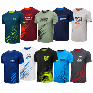 T-shirt de sport personnalisé pour homme, OEM ODM, numérique, à manches courtes, séchage rapide, pour la gym, la course et les sports, 100% coton - Product Image 2