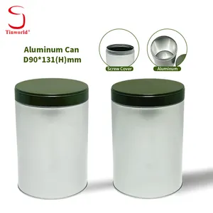 Fashion Design Custom Tin Storage Container Cylinder Metal Box Packaging Screw Lid Aluminum Can For Food