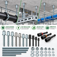 Kit d'ancrage à tige filetée OEM pour bois avec écrou de tige fileté, rondelle et douille d'installation