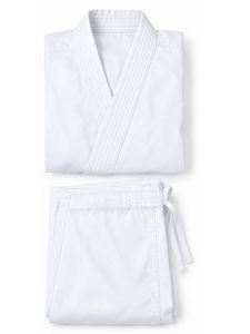 Kimono de karaté blanc 100% coton respirant 300 grammes Coupe classique Vêtement d'arts martiaux pour adulte avec ceinture noire Uniforme Kyokushin - Product Image 5
