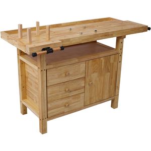 Il Set di 4 panca da lavoro in legno per Home Bar e officina include un morsetto da 12 pollici X 3 pollici e 20inchx4-3/4 \ "per lavori in Garage e lavorazione del legno - Product Image 2