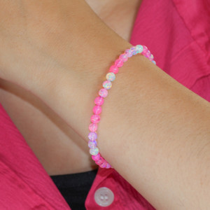 Pulsera de Ópalo con Cuentas Redondas Sombreadas, Pulsera de Piedra Semipreciosa, Pulsera de Joyería de Ópalo, Pulsera de Cuentas de Ópalo Irregulares - Product Image 5