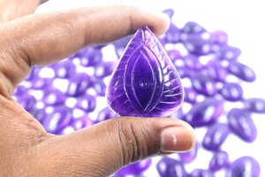 พลอยอเมทิสต์แบบหลวมลูกปัดหินคริสตัลผสมรูปทรงโค้งสำหรับทำเครื่องประดับหินปาล์มเป็นจำนวนมาก - Product Image 4