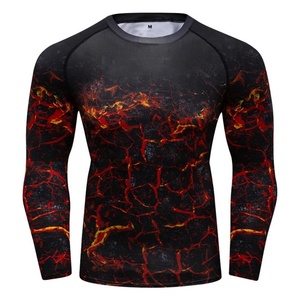 Camiseta de compresión de manga larga para hombre, totalmente estampada, para MMA, OEM, personalizada, que absorbe la humedad, de poliéster y spandex premium - Product Image 6